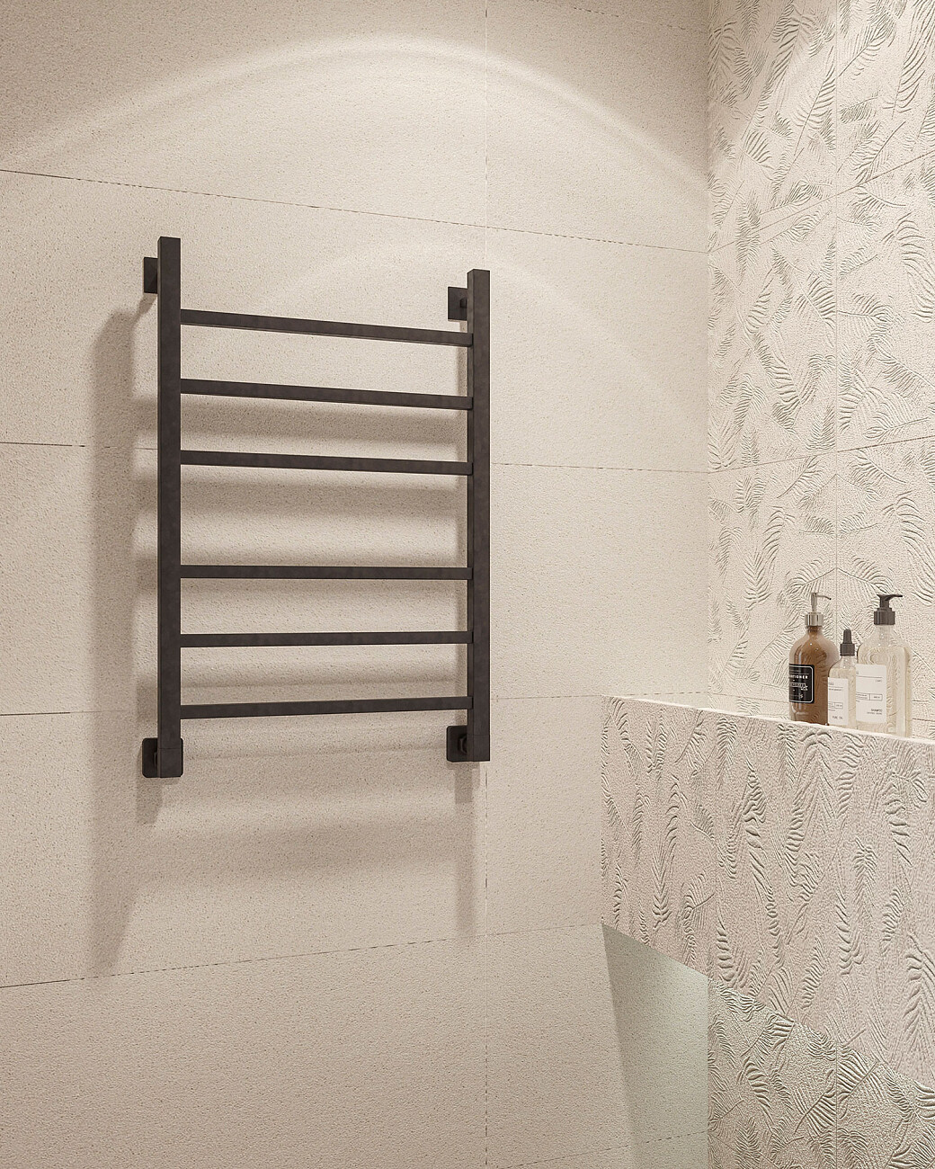 Полотенцесушитель водяной 80х50 см черный матовый Ewrika "Деметра" 4656759171377 - изображение 10