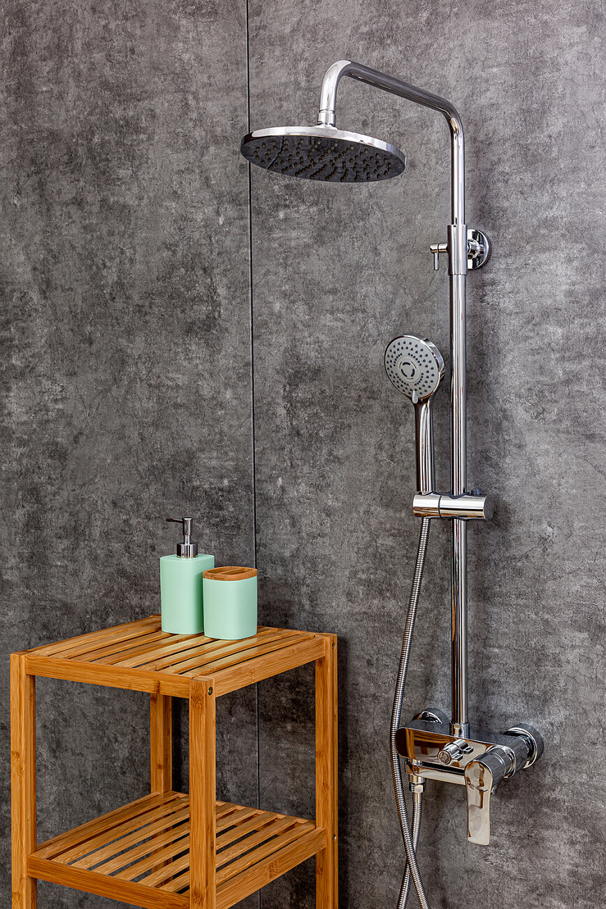 Душевой комплект с верхним душем и смесителем для ванны и душа хром Stworki "Нарвик" NR-06cr - изображение 7