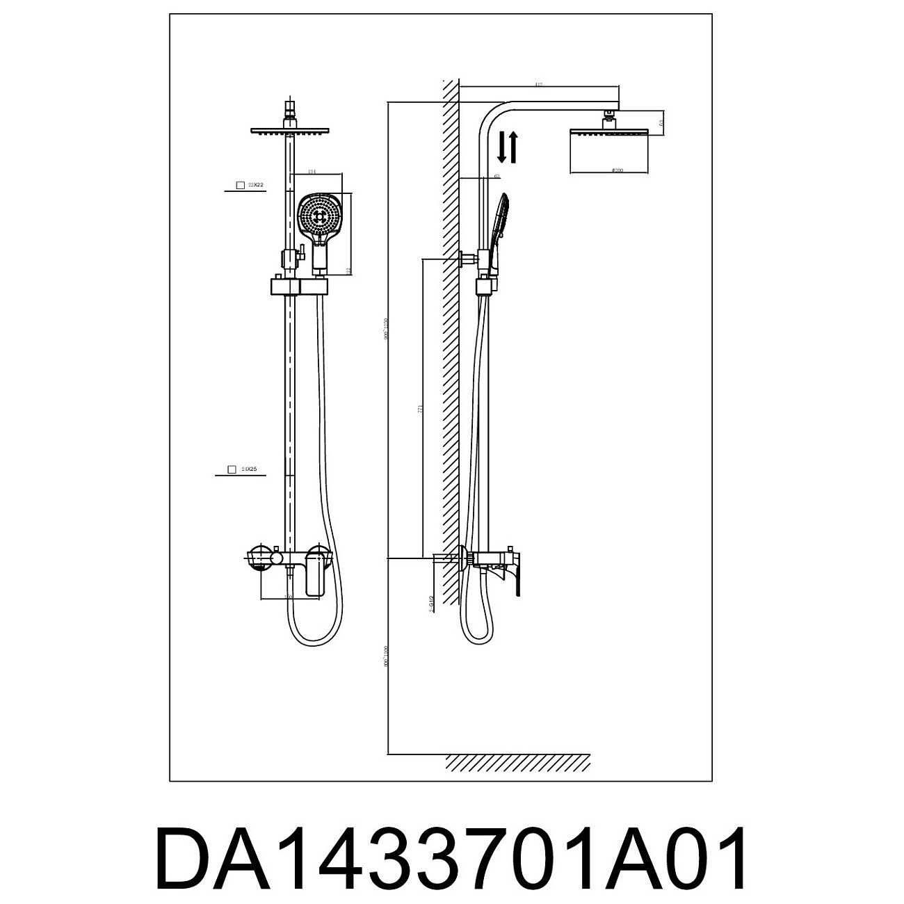 Душевой комплект хром D&K Berlin Freie DA1433701A01 - изображение 2
