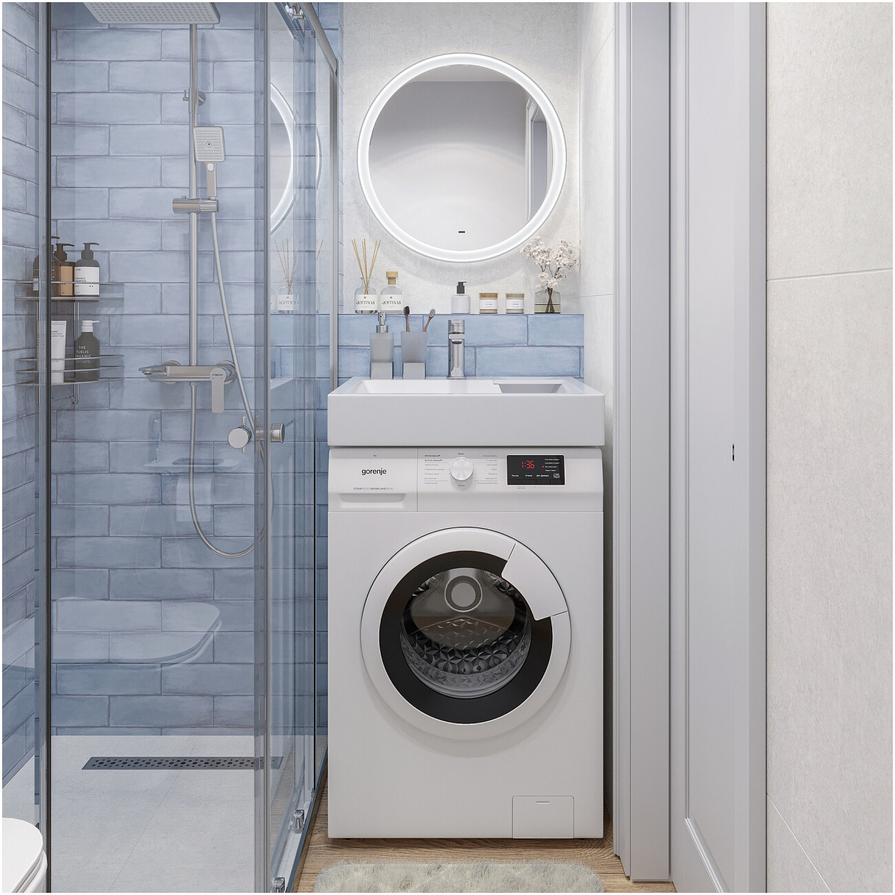 Раковина на стиральную машину 60х50 см белая Diwo "Углич" RnDUZ-60 - изображение 5