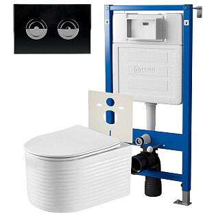 Унитаз &quot;Омега&quot; PN41902 с инсталляцией &quot;Элемент П&quot; PN45121 и кнопкой смыва &quot;Венера&quot; PN44072BC