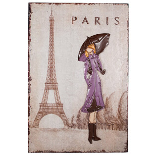 Декоративное настенное панно Paris Girl