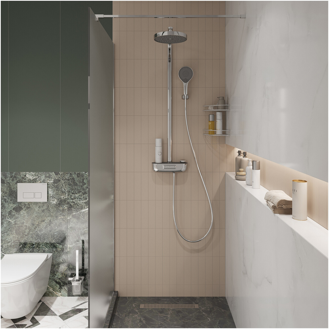 Душевая стойка с верхним душем хром Stworki "Гётеборг" S03170CR - изображение 8