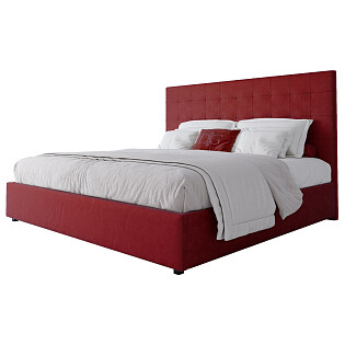 Кровать двуспальная с мягким изголовьем 180х200 красная Royal Black