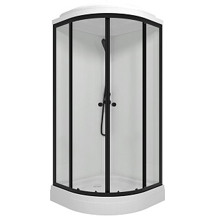  Душевая кабина 90х90 см с низким поддоном Diwo белая, черная &quot;Анапа&quot; Щ0000068439