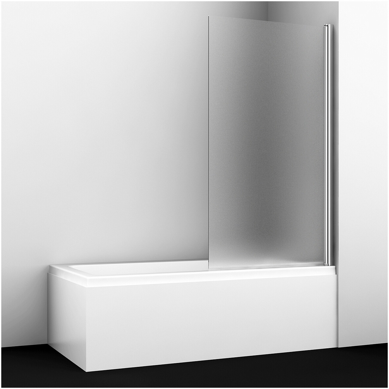 Шторка на ванну стеклянная 140х80 см прозрачная, хром Wasserkraft Berkel 48P01-80RM - изображение 3