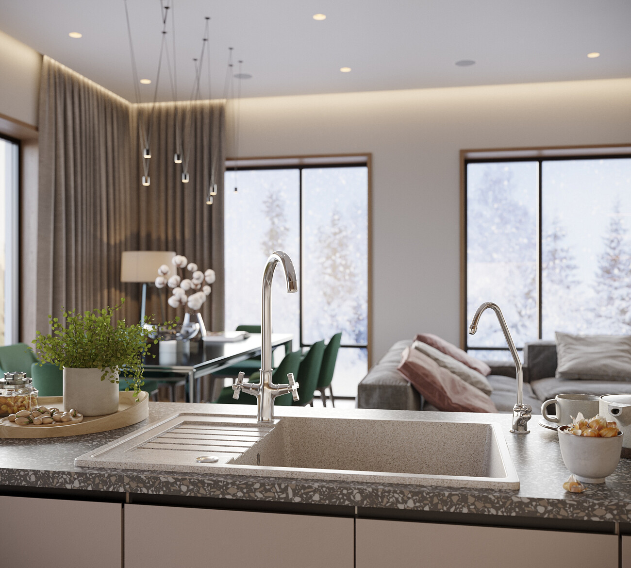 Мойка кухонная бежевая Domaci "Бьелла" DMC-78L-328 - изображение 3