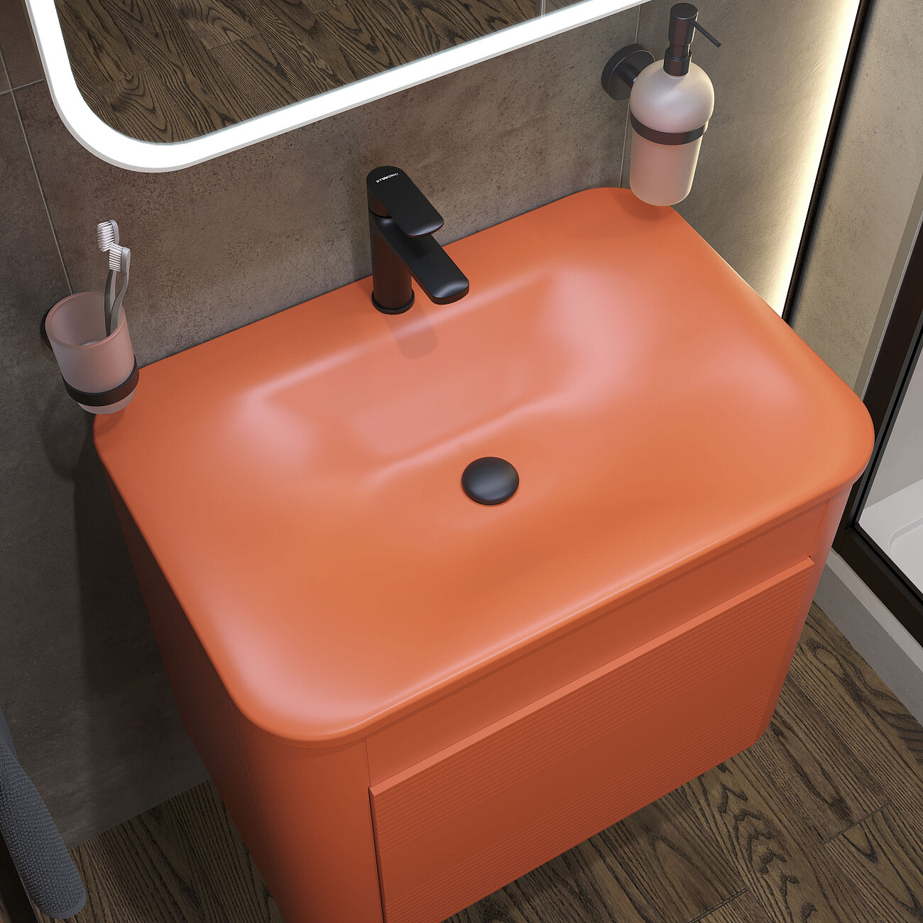 Смеситель для раковины однорычажный черный Stworki "Хадстен" S17010BK - изображение 7