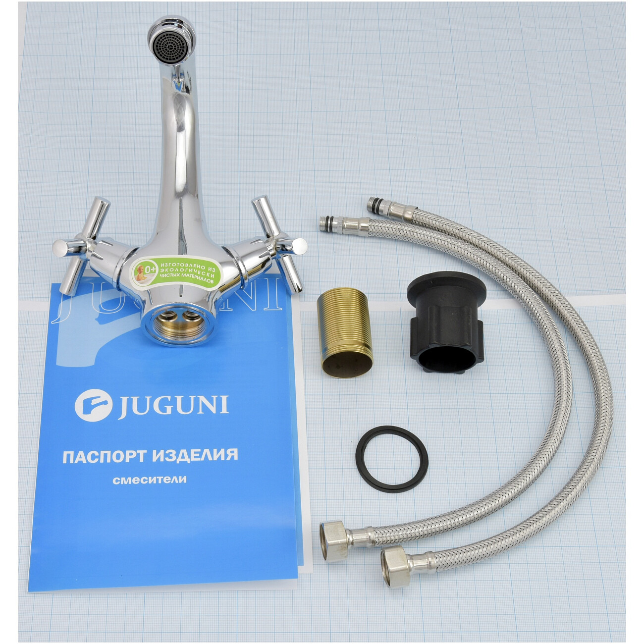 Смеситель для раковины двухвентильный хром Juguni Luxe Andromeda JGN0741 0402.722 - изображение 7