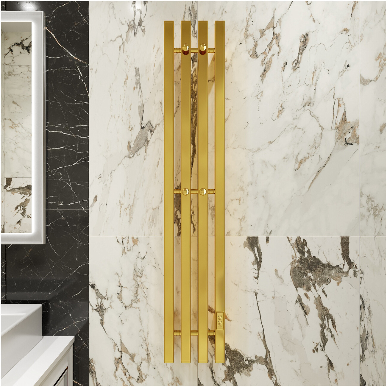 Полотенцесушитель электрический   золото глянцевое Ewrika "Пенелопа" P4 120 - изображение 5