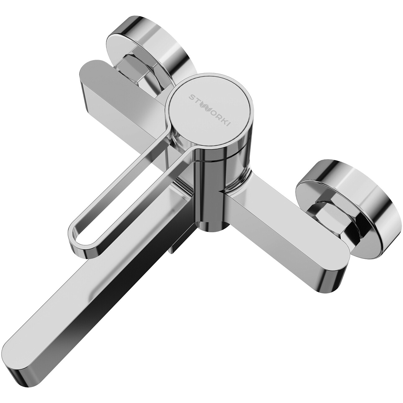 Смеситель для ванны с душем настенный хром Stworki "Лександ" S09100CR - изображение 9