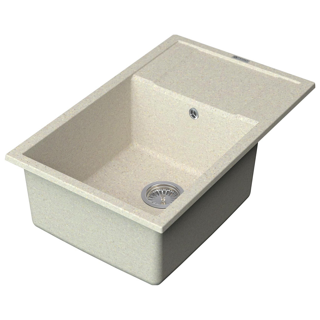 Мойка кухонная кварцевая прямоугольная бежевая Point "Велета 78" PN3002BG - изображение 2