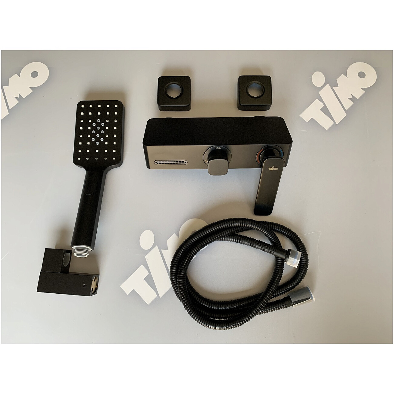 Душевая стойка с держателем и смесителем черная Timo Torne 4314-03Y - изображение 2