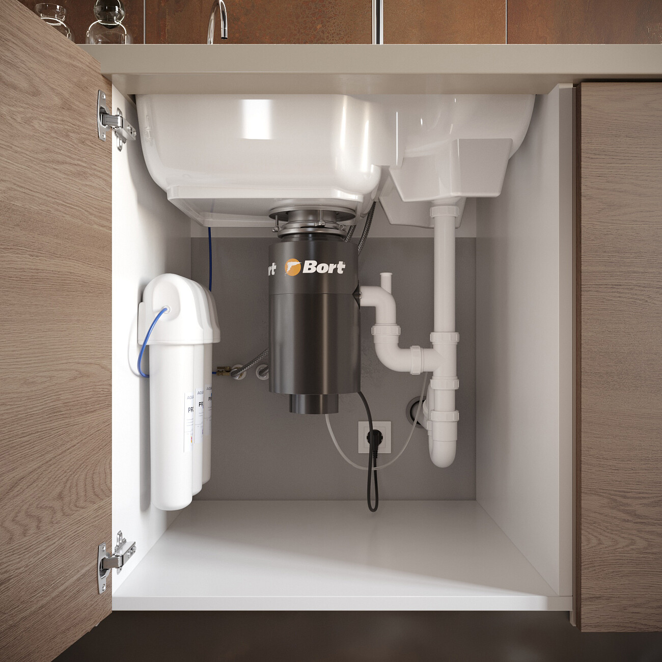 Мойка кухонная белый Domaci глянец "Сиена" 54100-101 - изображение 9