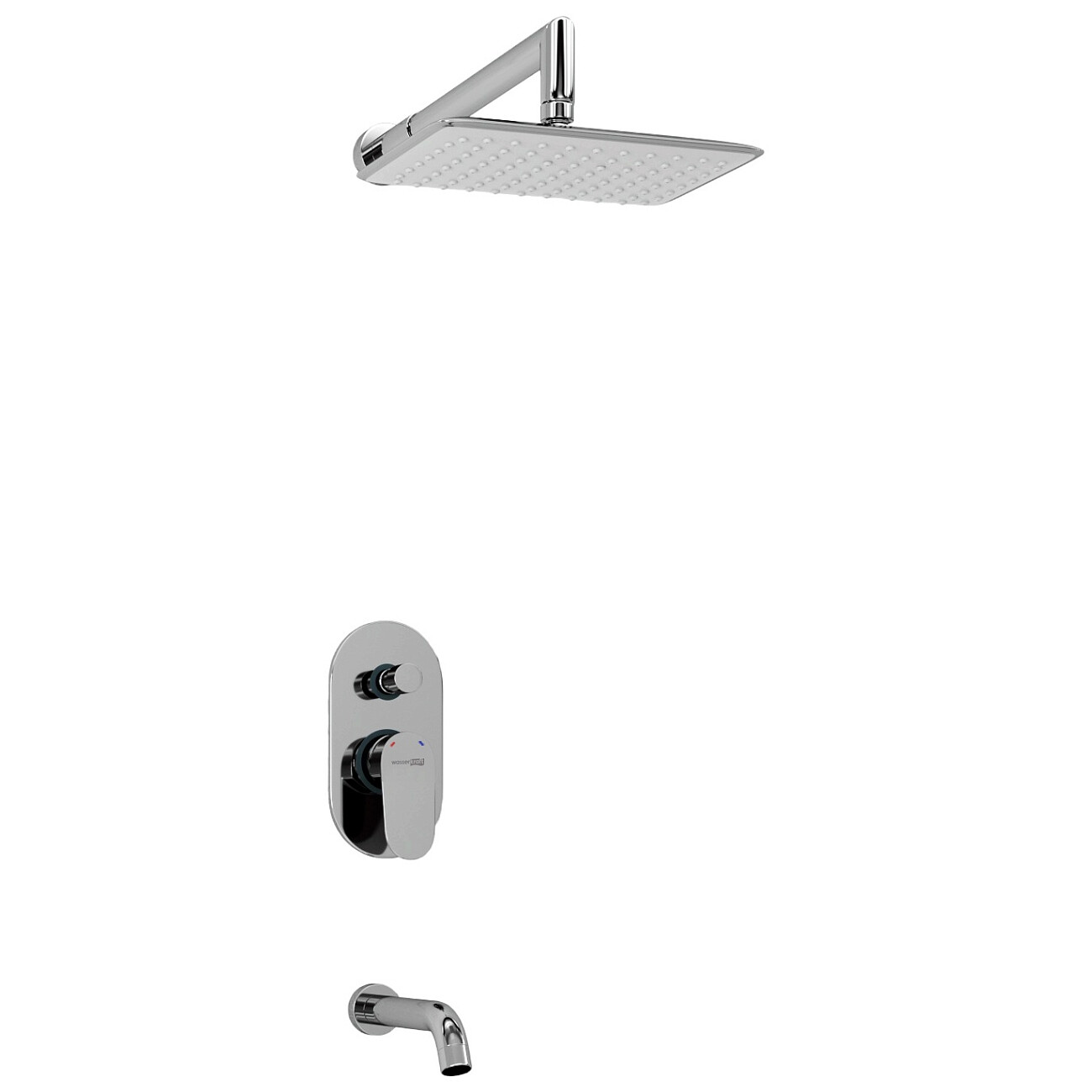 Душевой комплект встраиваемый с изливом и верхним душем хром Wasserkraft A13031 - изображение 3