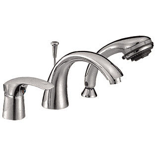 Смеситель для ванны на 3 отверстия с душевой лейкой и изливом хром D-Lin D190401