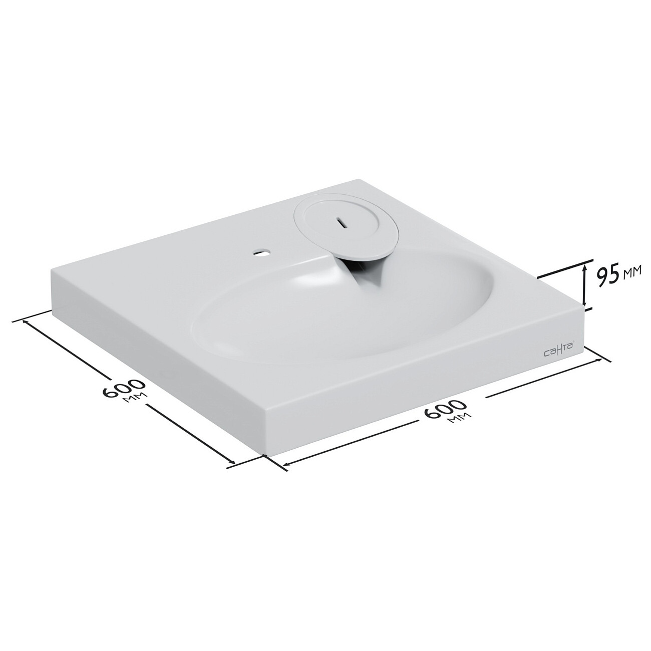 Раковина над стиральной машиной 60х60 см белая "Луна" 900103 - изображение 9