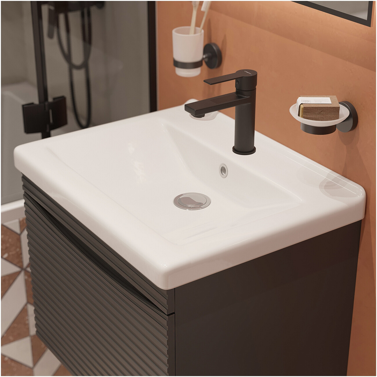 Смеситель для раковины однорычажный черный Stworki "Рандерс" HWM0501-A01BK - изображение 9