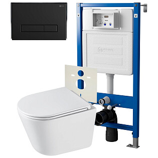 Унитаз &quot;Венера&quot; PN41071 с инсталляцией &quot;Элемент&quot; PN45120 и кнопкой смыва &quot;Меркурий&quot; PN44831BM