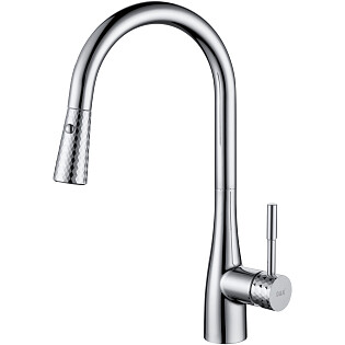 Смеситель для кухни латунный с выдвижной лейкой хром D&K Rhein Schiller DA1462501C