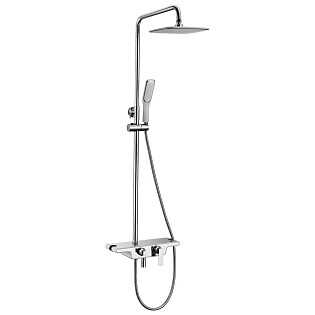 Душевая стойка с держателем и смесителем хром Lemark Tropic LM7006C