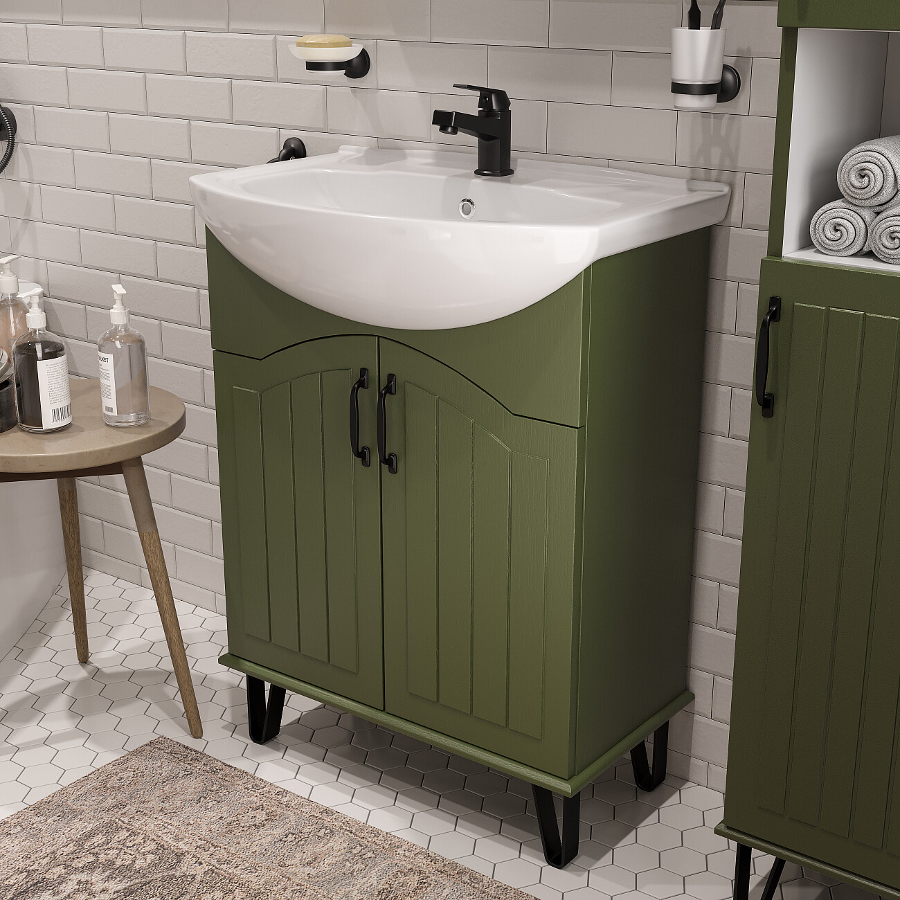 Комплект смесителей для раковины и для ванны черный Diwo "Смоленск" - изображение 6