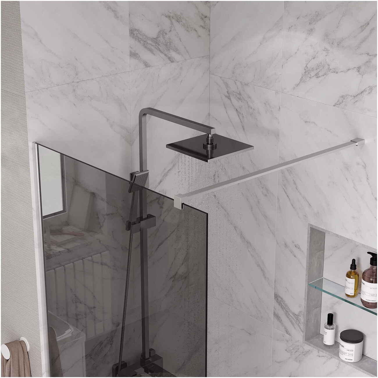 Душевое ограждение стекло тонированное, хром Reflexion RX200100TCR-19 - изображение 4