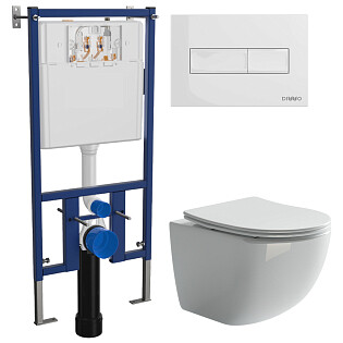 Унитаз подвесной Ceramicanova Forma CN3009 с инсталляцией Diwo 4501, с кнопкой белой 7320