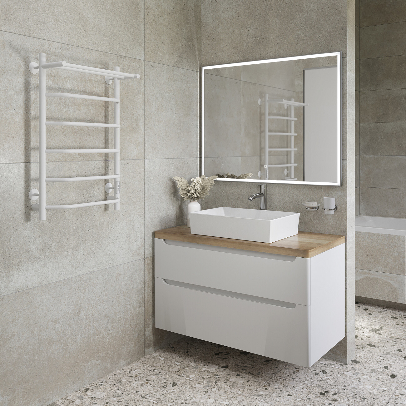 Полотенцесушитель электрический 80х50 см белый Ewrika "Сафо БРР" - изображение 5