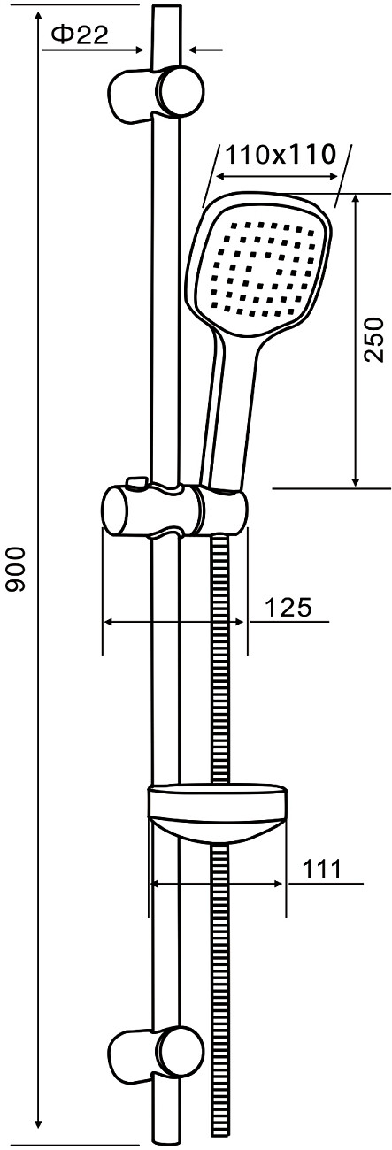 Душевая стойка с держателем и мыльницей хром Stworki "Хельсингборг" XE-06cr - изображение 8
