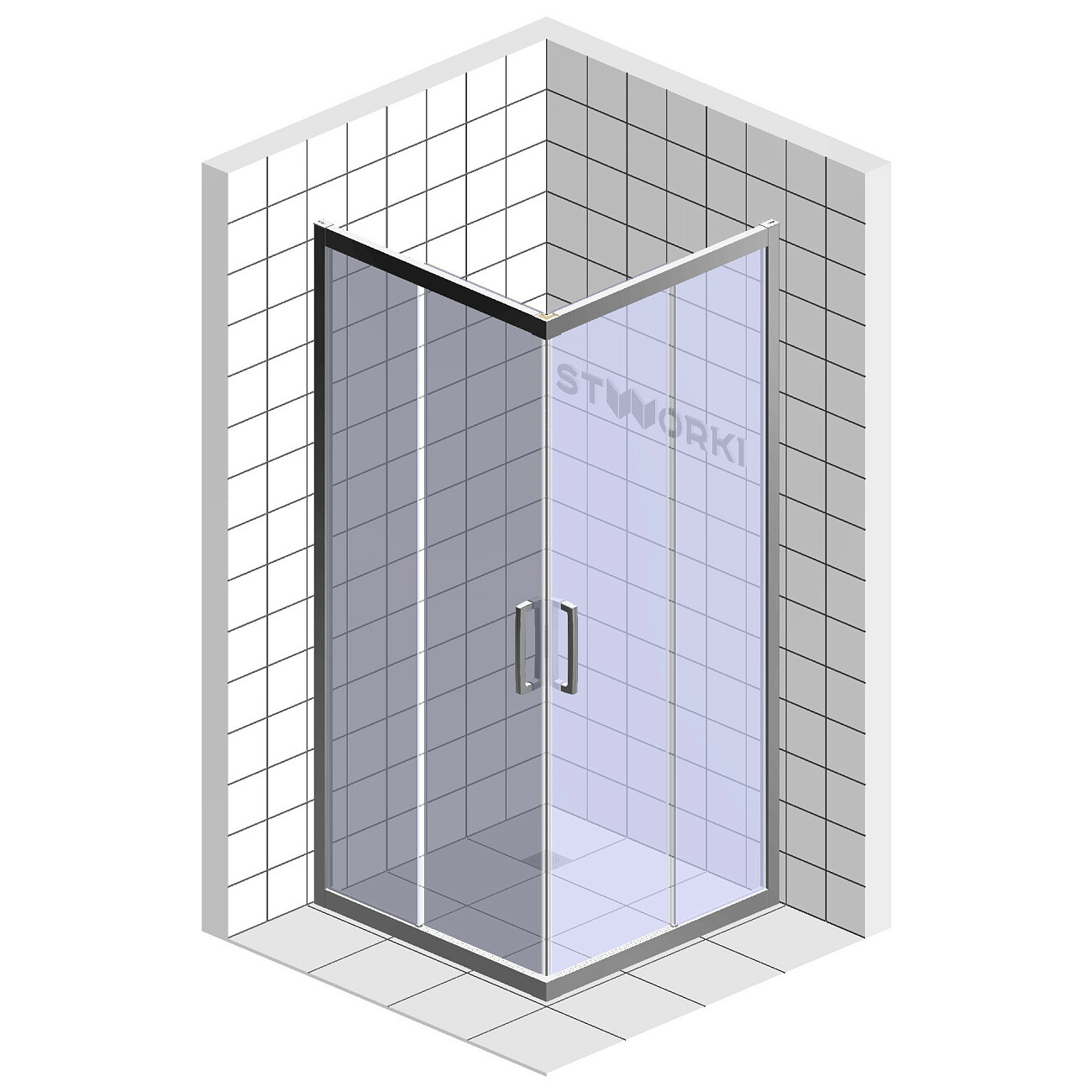 Душевой уголок 95х95 см хром глянец, прозрачное стекло Stworki "Дублин" - изображение 7