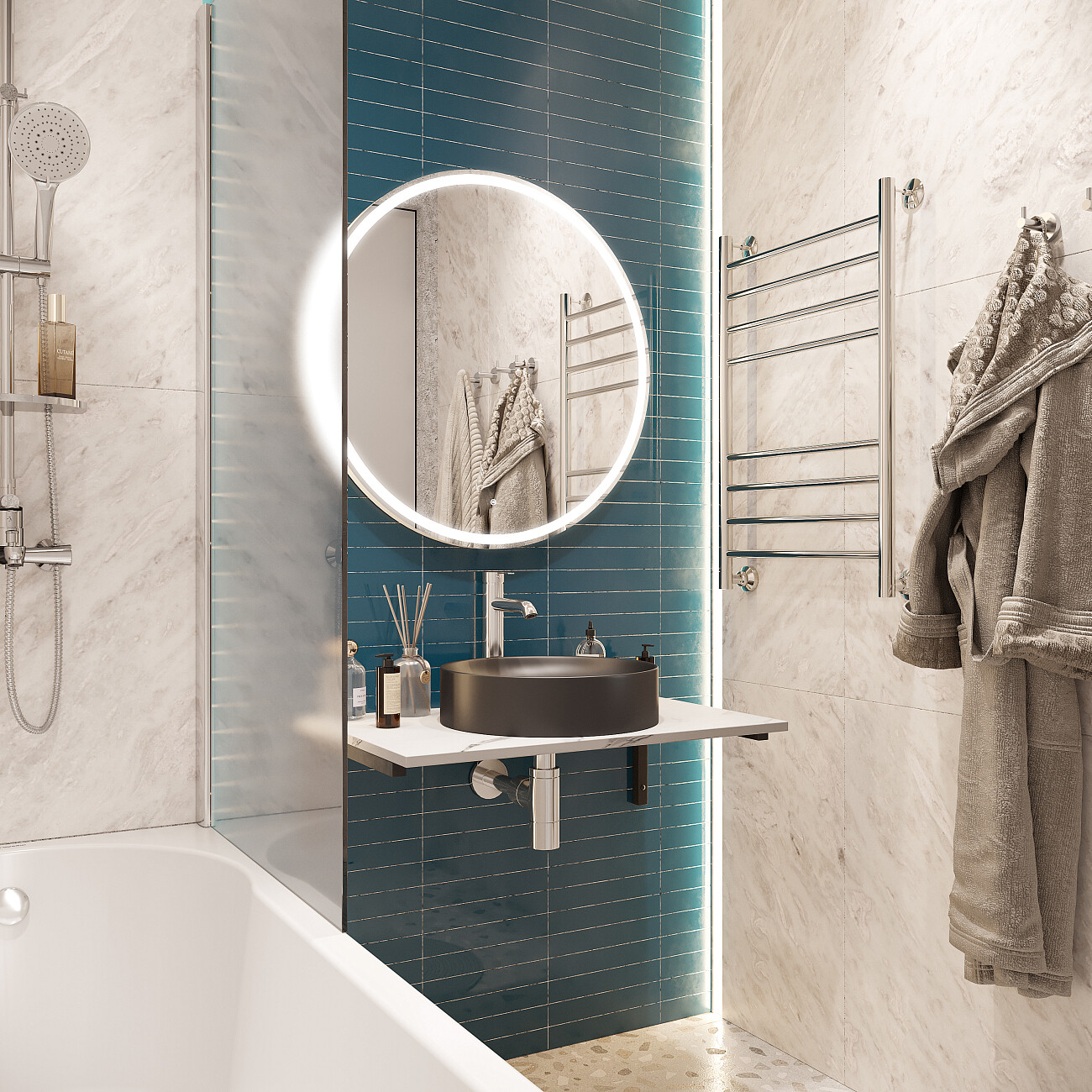 Раковина накладнаякерамическая круглая 43 см черная Stworki 3043-110 - изображение 3