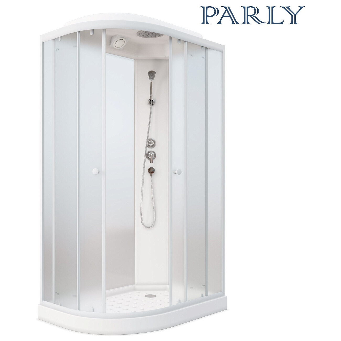 Душевая кабина ассиметричная правая с низким поддоном 80х120 см белая Parly EF1231R - изображение 2