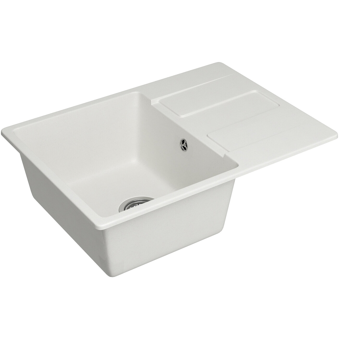 Мойка кухонная из искусственного мрамора прямоугольная 50х69 см белая Domaci "Римини" DG В-650 - изображение 10