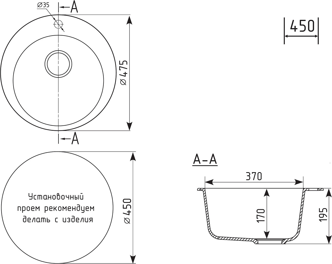Мойка кухонная серая Domaci "Палермо" PR-475-003 - изображение 4