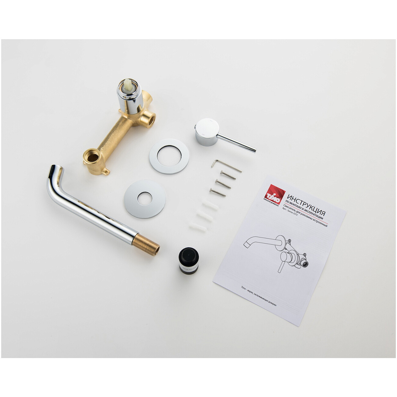 Смеситель для раковины встроенный хром Timo Saona 2372-00SM - изображение 3