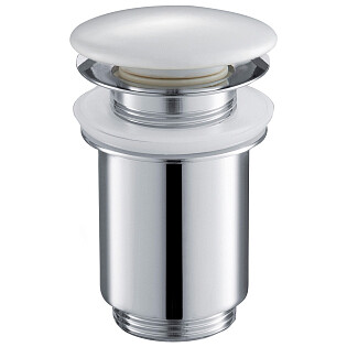 Донный клапан для раковины клик-клак круглый белый Timo 8011-16