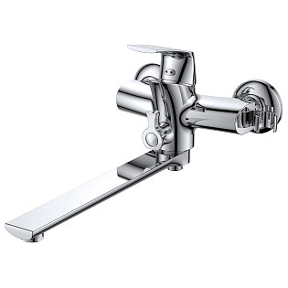 Смеситель для ванны однорычажный с душевым гарнитуром хром D&K Rhein Feuerbach DA1283301