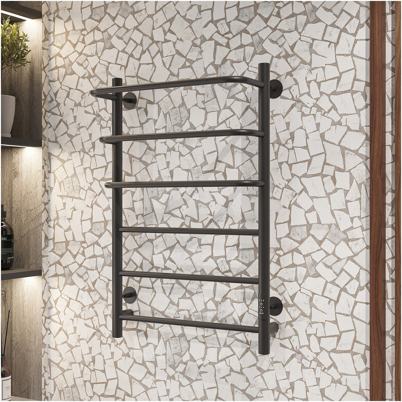 Полотенцесушитель электрический 80х50 см черный Ewrika "Сафо П" - изображение 5