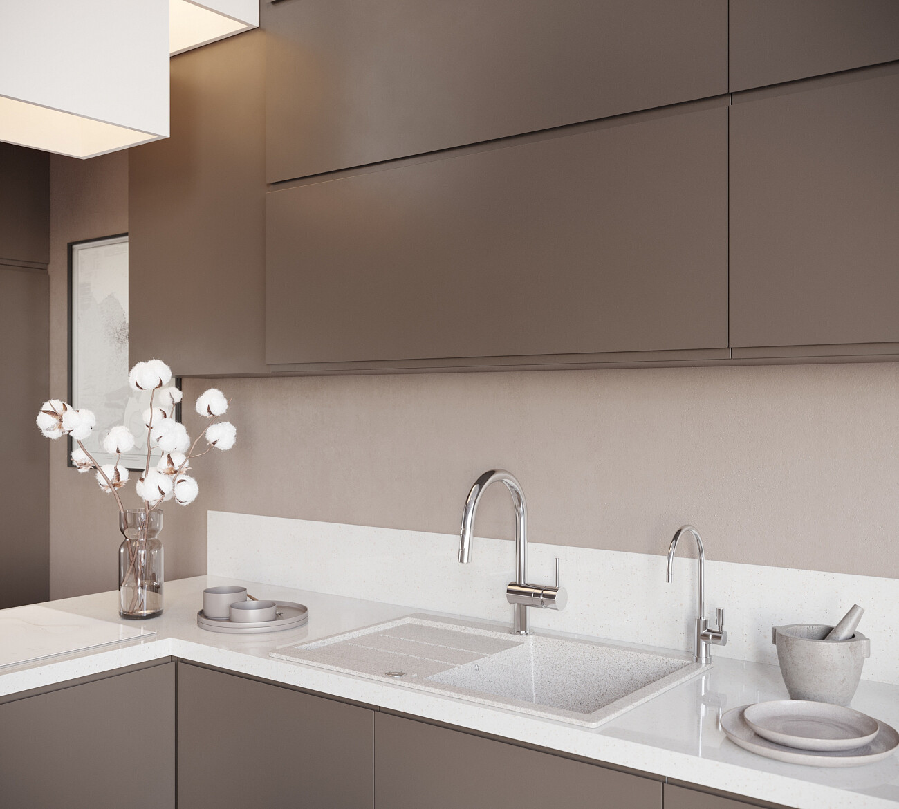 Мойка кухонная бежевая Domaci "Бьелла" DMC-25-328 - изображение 4