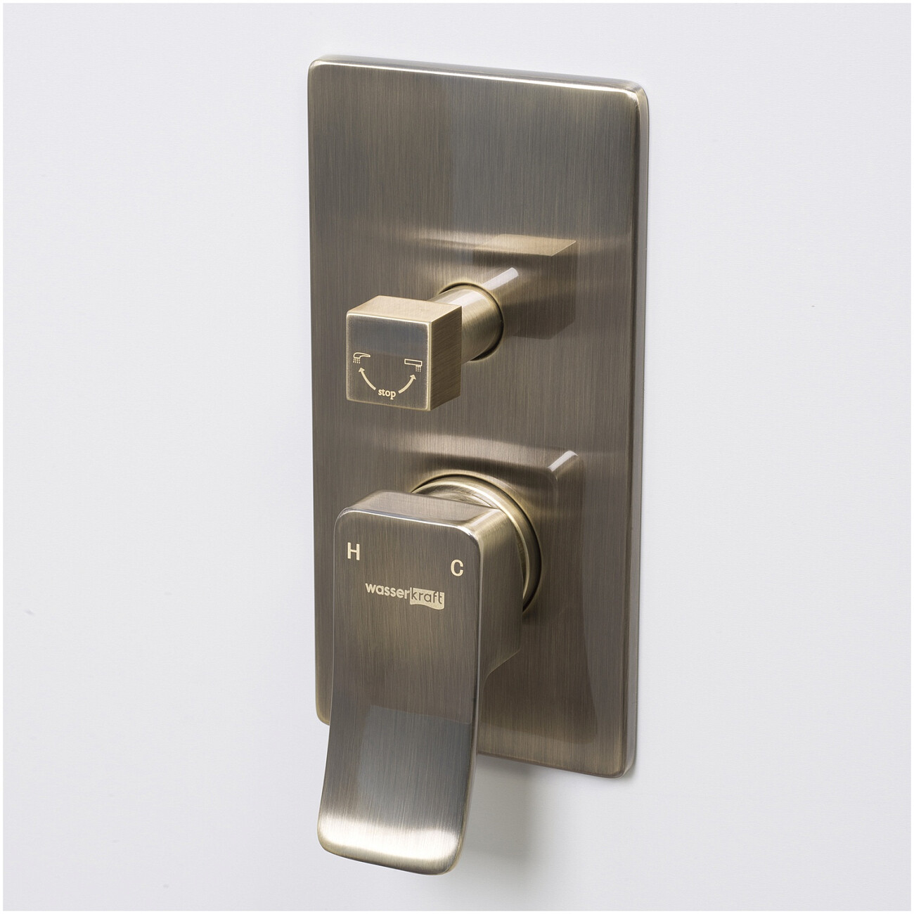 Смеситель для ванны и душа встраиваемый из латуни светлая бронза Wasserkraft 1641 - изображение 2