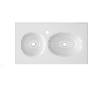 Раковина двойная фарфоровая прямоугольная 46х81 см белая Cerutti SPA Double Chika CT9708