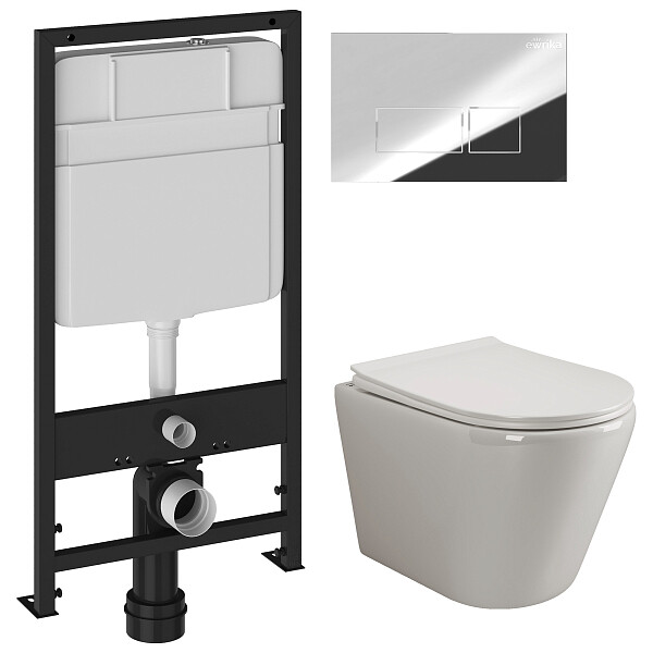 Унитаз Ceramicanova Highlight Rimless CN1804 с инсталляцией Ewrika ProLT 0026-2020 - изображение 1