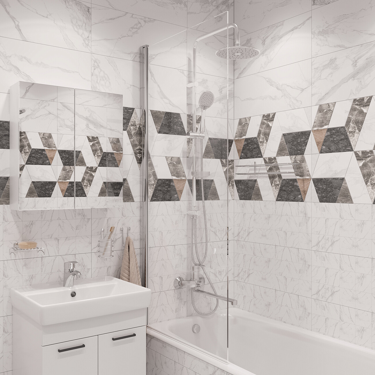 Душевая стойка с верхним душем с держателем и мыльницей хром Stworki "Скаген" SK-01cr - изображение 6