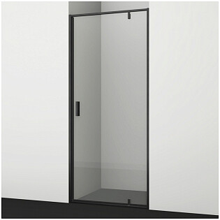 Душевая дверь распашная 80х200 см прозрачная, черная Wasserkraft Elbe 74P27