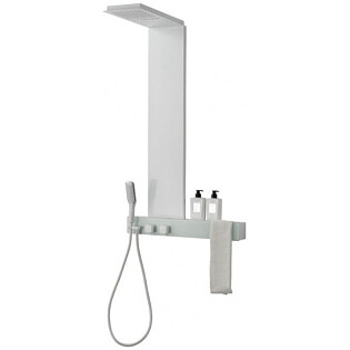 Душевая панель с тропическим душем 147х70 см белая Cerutti SPA Simona W CT9661