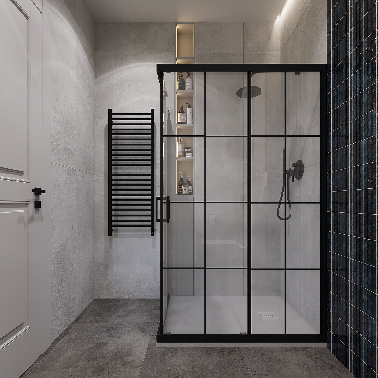 Душевой уголок прямоугольный 80х110 см черный Diwo "Киров" DS-KI-80х110-BL - изображение 4