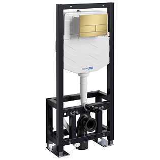 Инсталляция для подвесного унитаза с кнопкой смыва золото Dill 61TLT.010.ME.MG04