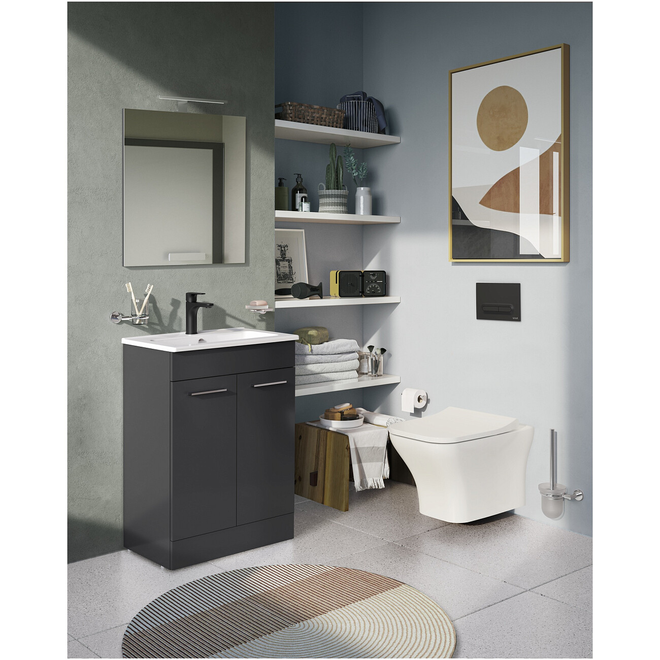 Унитаз подвесной безободковый белый Vitra Zentrum Square 7484B003-0075 - изображение 4