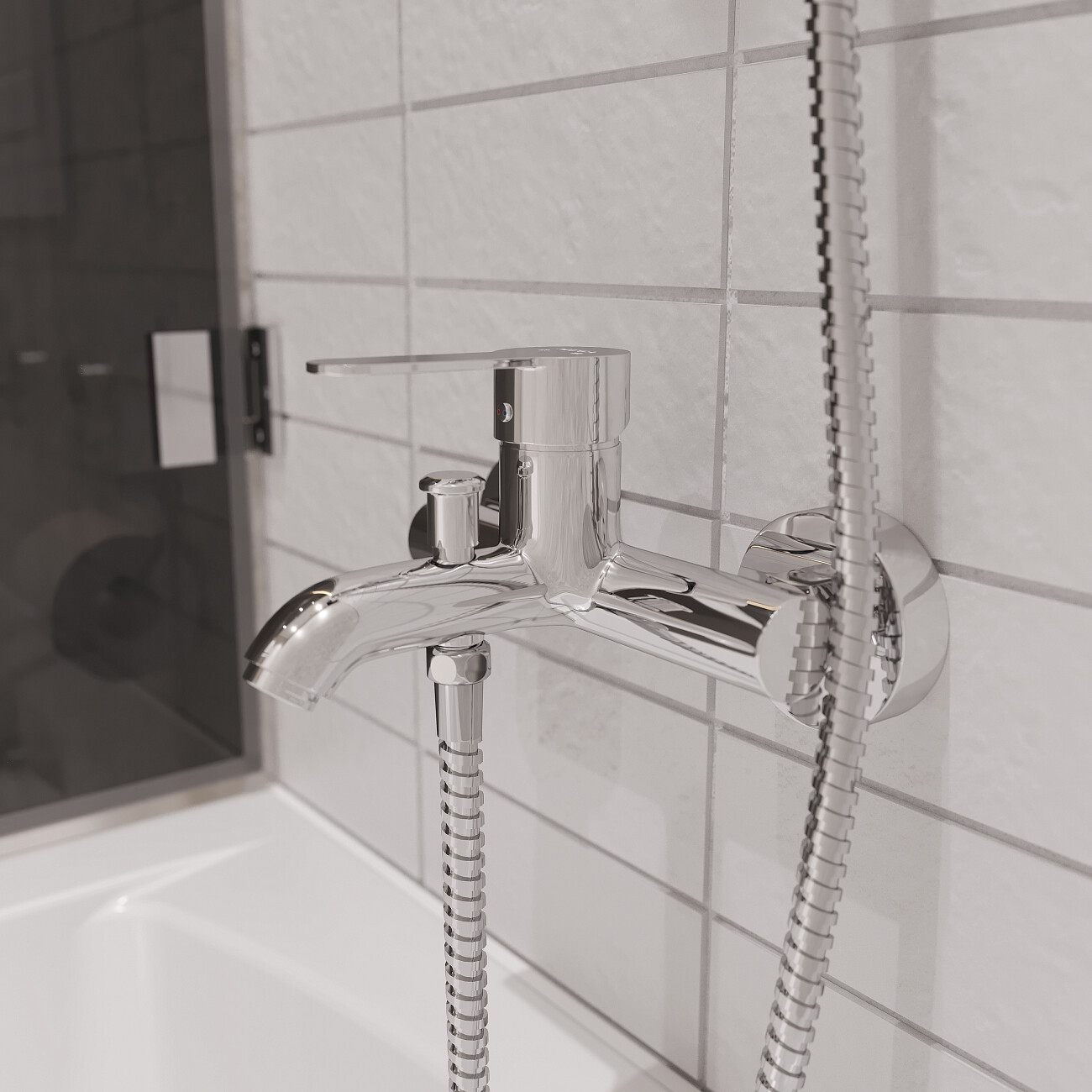 Смеситель для ванны с душем хром Mega City MG-ZRV103 - изображение 5